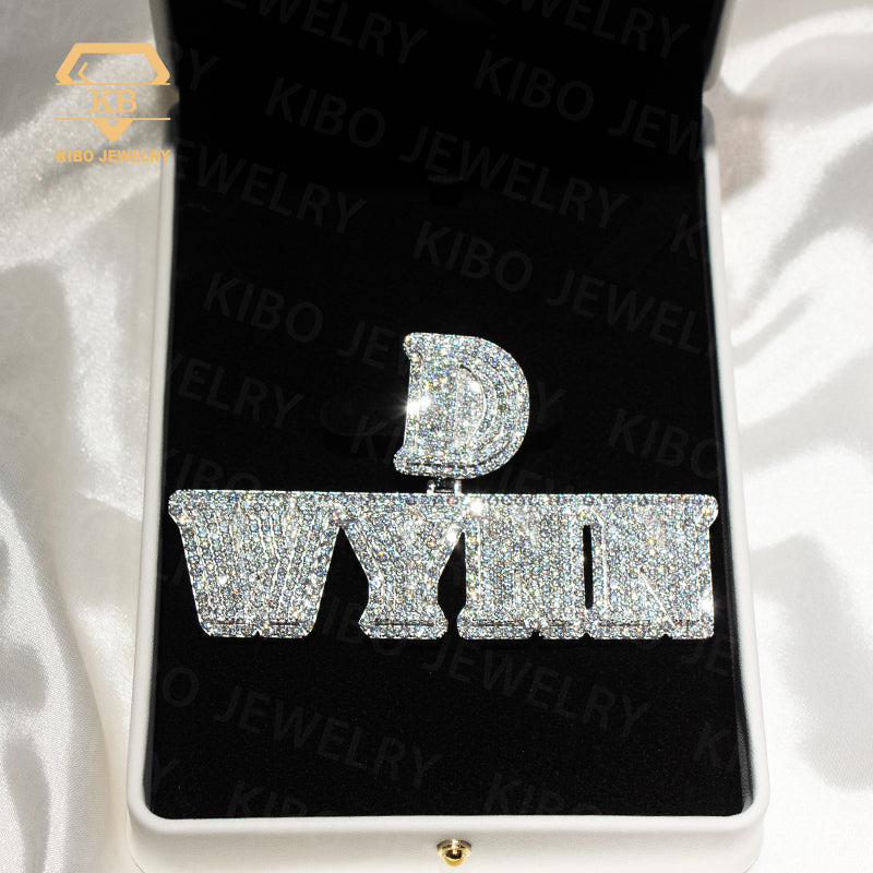 Hip Hop Jewelry Logo Iced Out Custom Letter 925 Sterling Silver Vvs Moissanite Pendant