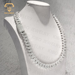 925 silver 14mm moissanite cuban link chain