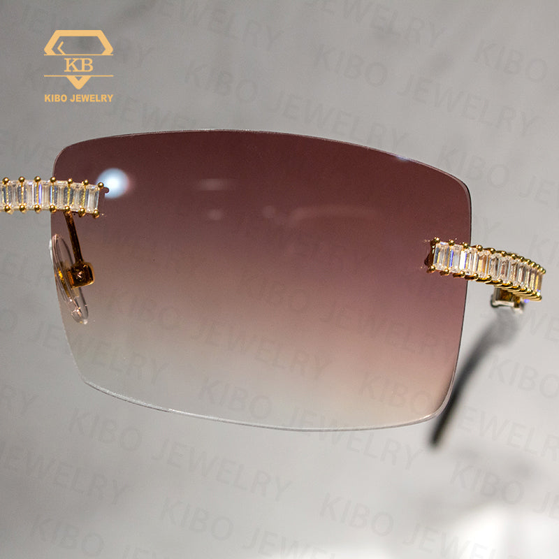 hip hop jewelry rapper iced out baguette moissanite buffalo horn sunglasses